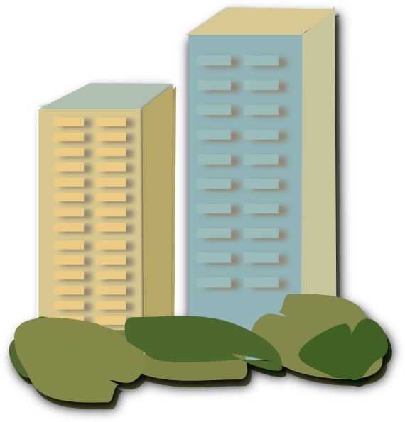 Small - Block Of Flats Clipart (570x595), Png Download