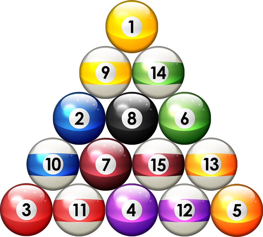 8 Ball Rack Photo 8 Ball Rack Shiny 2 - Rack Balls In Pool (895x805), Png Download