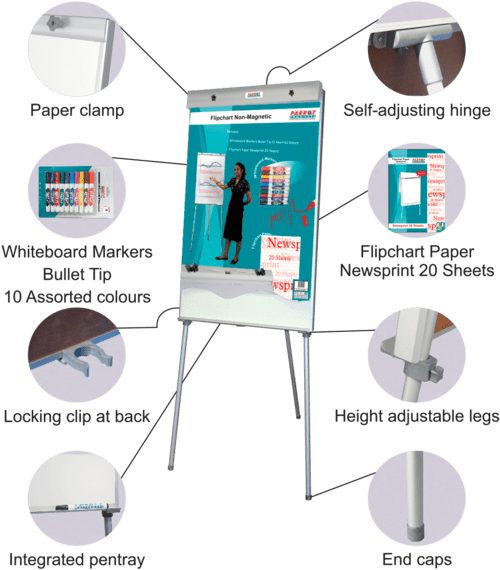 Flipchart Non Magnetic Standard 1000x640mm Retail - Parrot 1000mm X 640mm Magnetic Standard Flipchart (529x600), Png Download