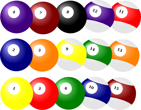 Pool Balls 1 9 (600x468), Png Download