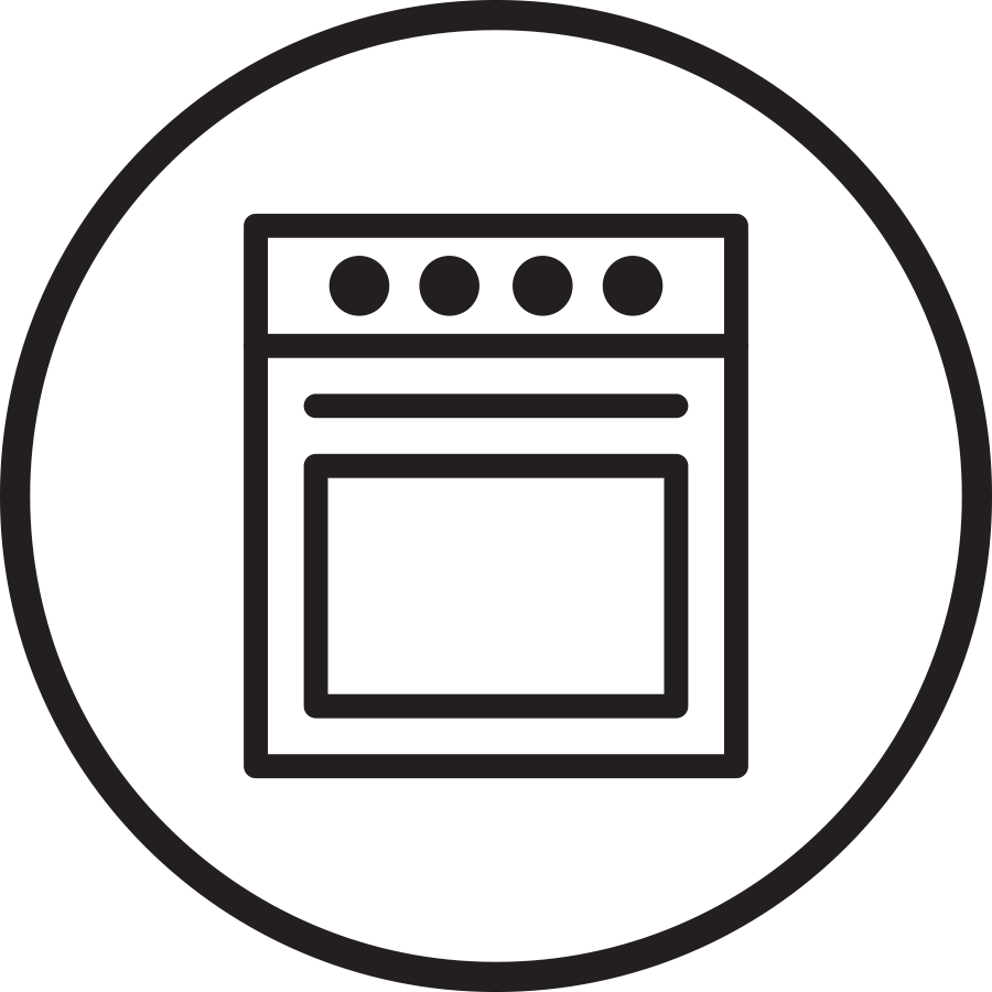 Kicthens Black-outline - Kitchen Stove (900x900), Png Download