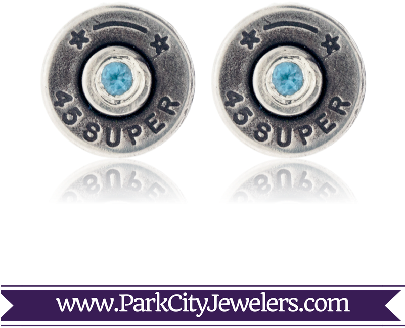 Bullet Casing Blue Topaz Earrings - Mountain Earrings With Diamonds (800x800), Png Download