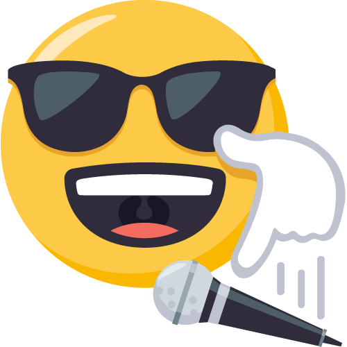 Mic Drop - Emoji Rockstar (500x500), Png Download