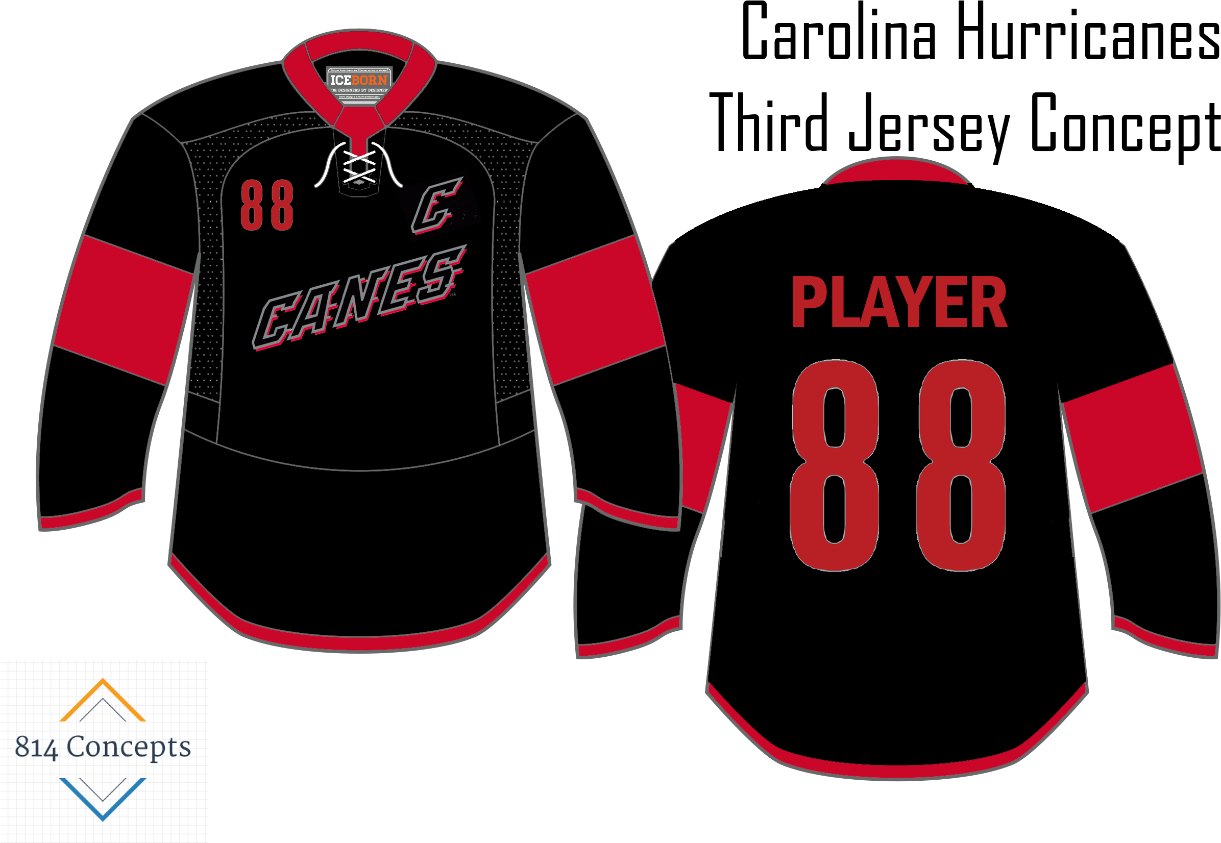 Churricanes3rdconcept - Carolina Hurricanes New 3rd Jersey (2460x1716), Png Download