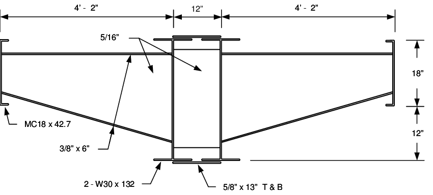 Midspan Cross-sectional View Of The Thrall Flatcar - Diagram (850x384), Png Download