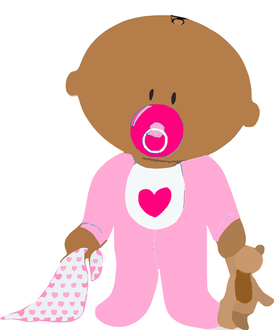 Brown Baby Girl Clip Art Clipart Infant Clip Art - Brown Baby Clipart (900x1082), Png Download