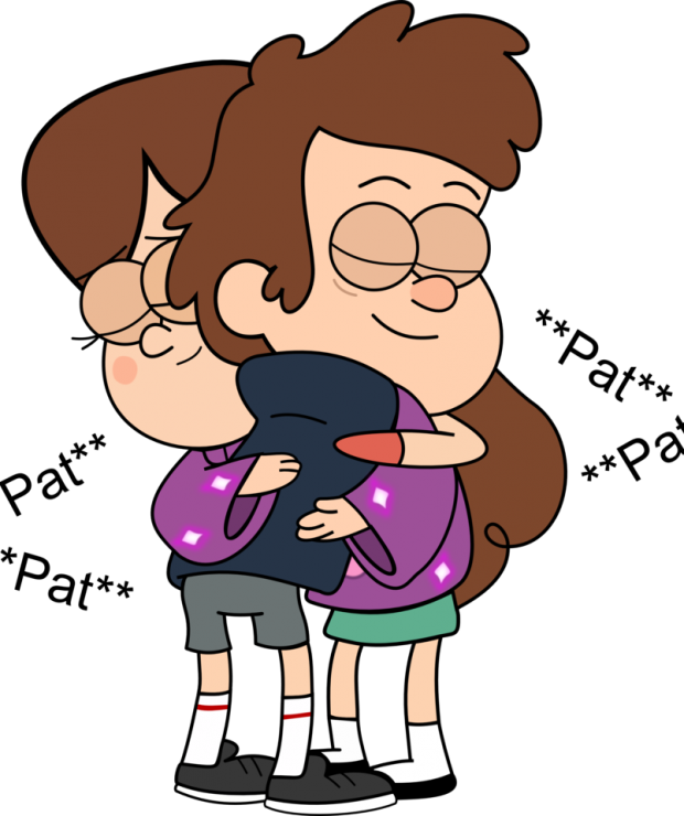 Png Hugs Friends Cartoon Pictures Of Friends Hugging - Gravity Falls Mabel And Dipper Hug (620x740), Png Download