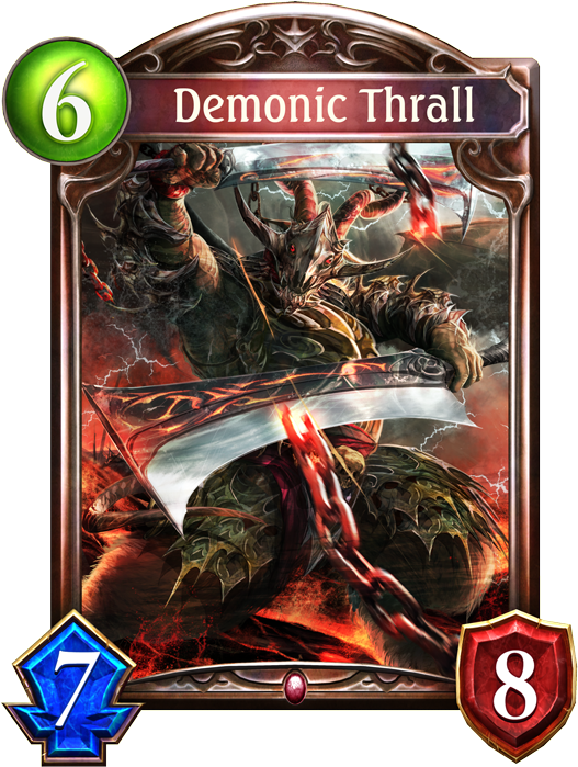 Unevolved Demonic Thrall Evolved Demonic Thrall - Aldos Shadowverse (536x698), Png Download