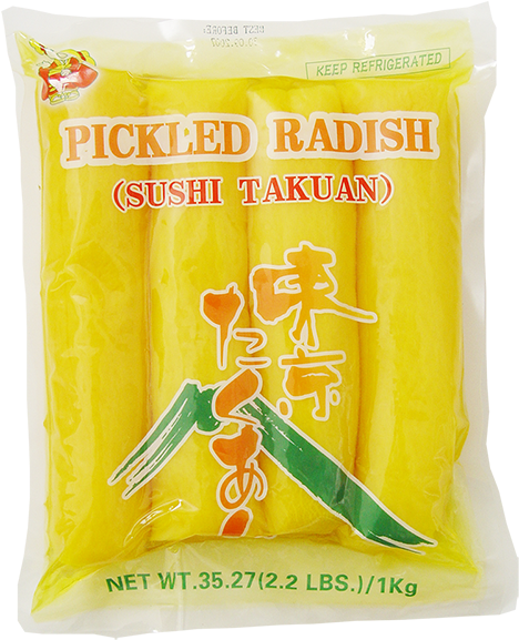 Takuan Pickled Radish Daikon Whole Segment And Piece - Daikon (500x584), Png Download