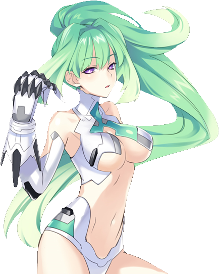 Hdn Green Heart 2 - Hyperdimension Neptunia Anime Greenheart (540x576), Png Download