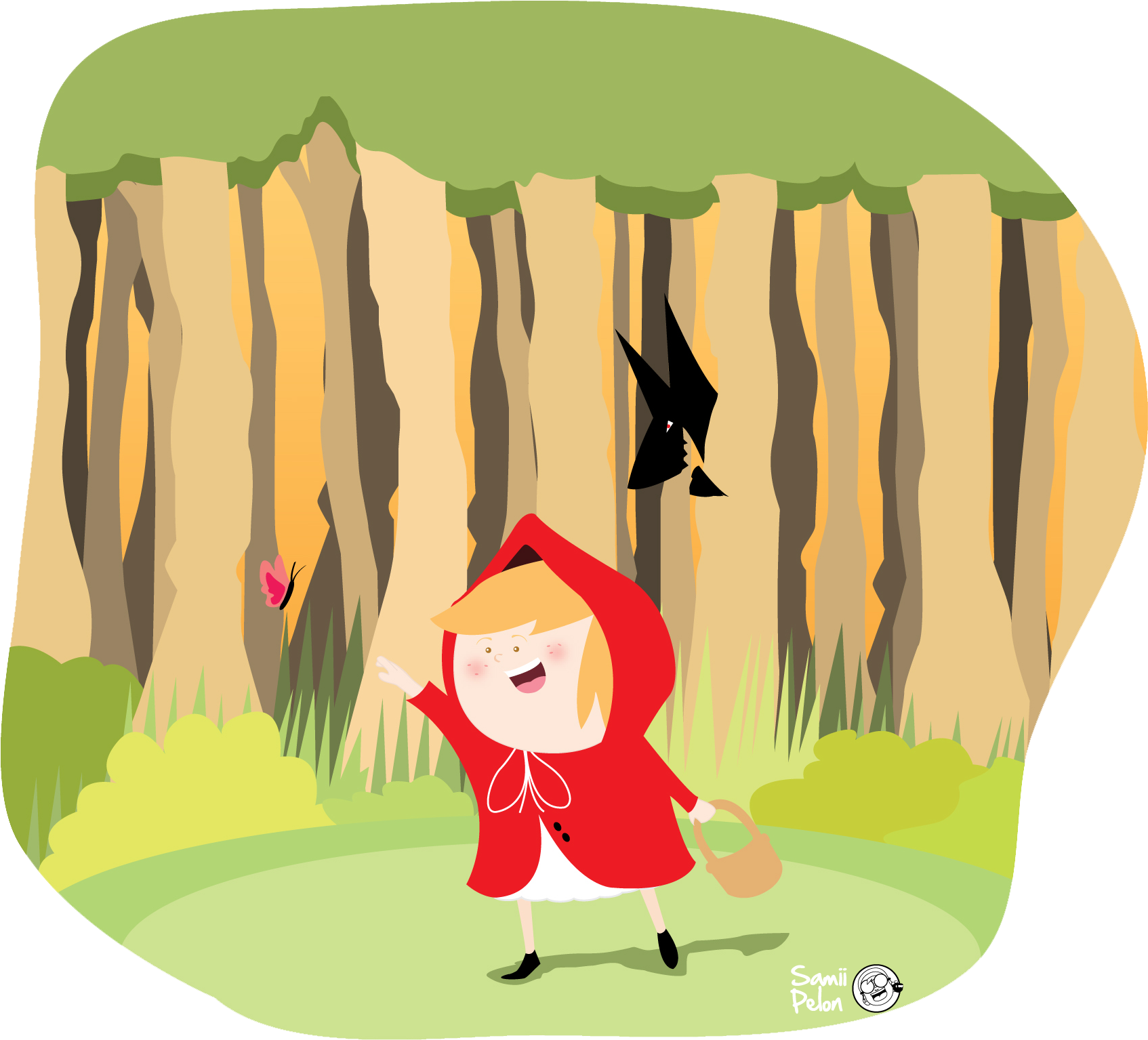 First Grade Computer Literacy Center - Little Red Riding Hood (1743x1563), Png Download