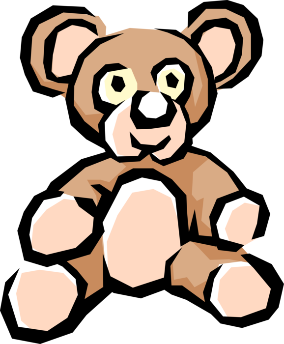 Vector Illustration Of Child's Stuffed Animal Teddy - Boucle D (578x700), Png Download