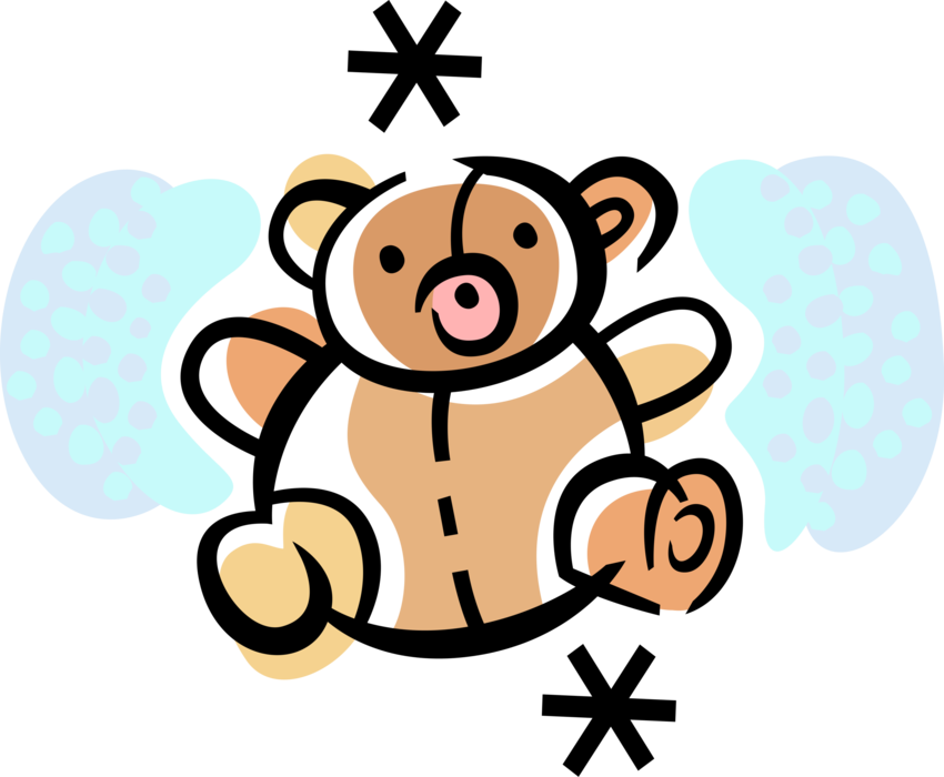 Vector Illustration Of Child's Stuffed Animal Teddy - Teddy Bear Graphic (850x700), Png Download