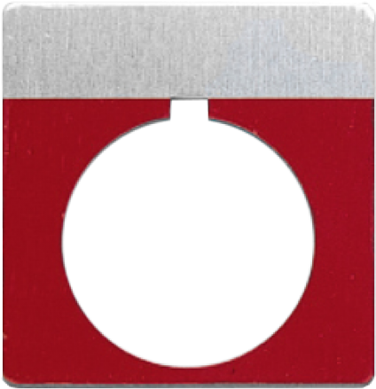 Red 1 13/16" X 1 13/16" Aluminum Push - Push-button (500x588), Png Download