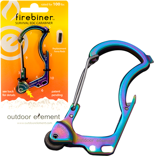 Firebiner Survival Edc Cara600x600 - Outdoor Element Firebiner (600x600), Png Download