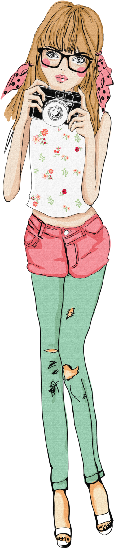 Vintage Girl Png By Alianamariz078 - Drawing (438x1822), Png Download