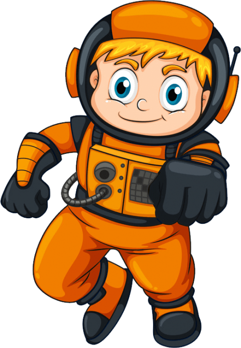 Free Png Astronaut Png Images Transparent - Orange Astronaut Clipart (480x692), Png Download