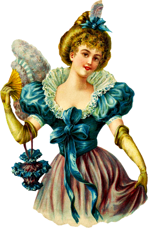 Vintage Victorian Ladies Clipart - Free Victorian Clipart (598x922), Png Download