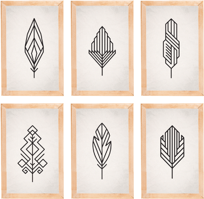 Fenda Set De 6 Cuadros De Madera Y Vidrio - White (1024x1024), Png Download
