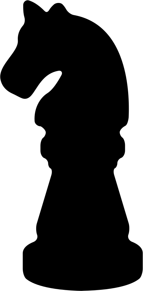 Black Horse Chess Piece Shape Comments - Encapsulated Postscript (482x981), Png Download