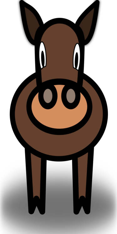 Simple Horse Cartoon (294x590), Png Download