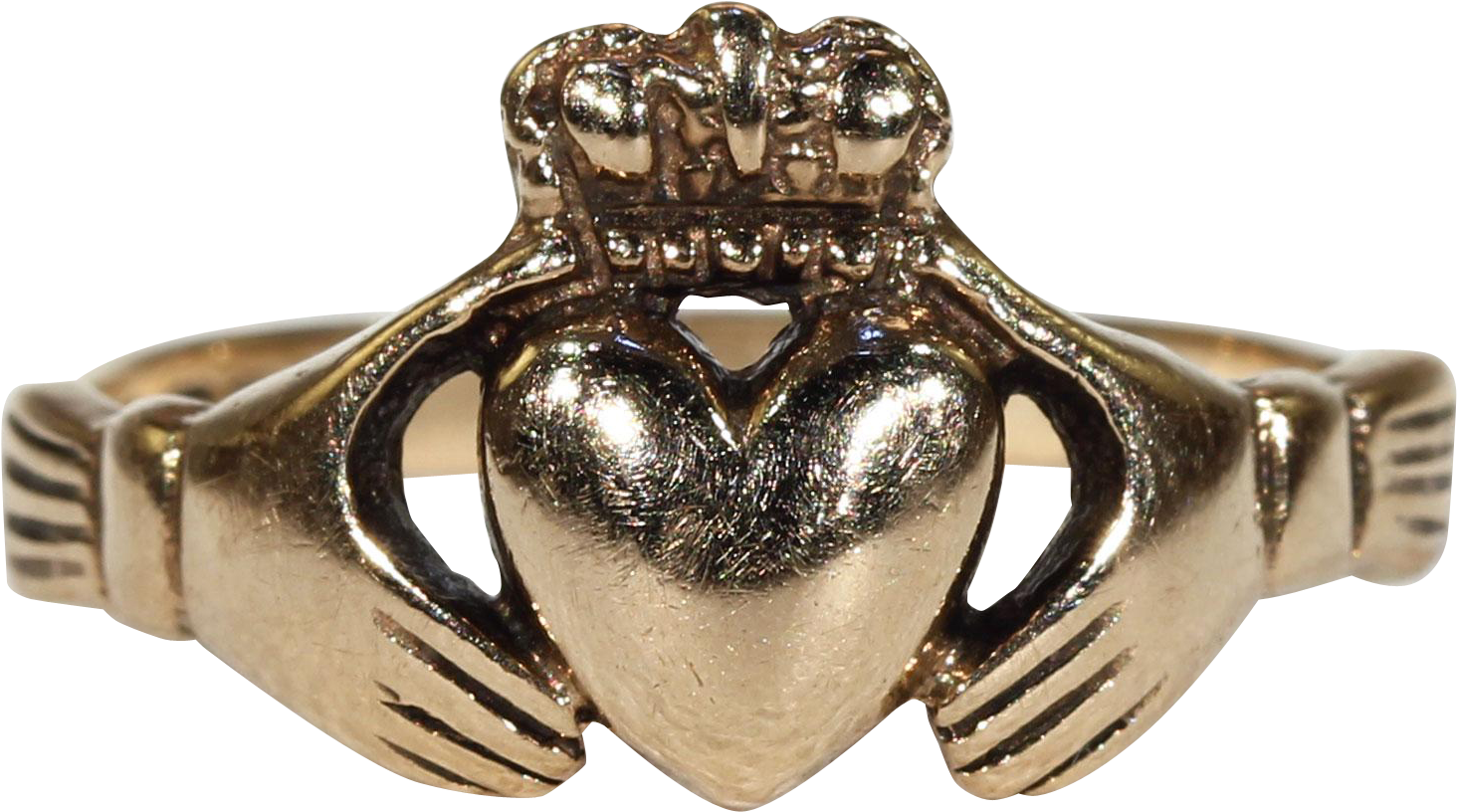 Vintage Irish Claddagh Ring Heart Hands Hallmarked - Irish Claddagh Jewelry Transparent (1463x1463), Png Download