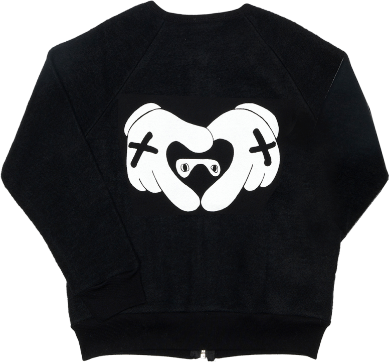 Beau Loves Zip Jacket Heart Hands - Crew Neck (960x720), Png Download