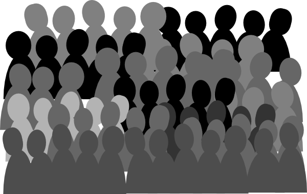Crowd Of People Clipart Transparent Background - Crowd Clipart (600x379), Png Download