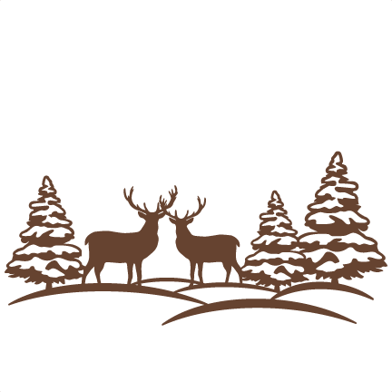 Reindeer Winter Scene Svg Scrapbook Cut File Cute Clipart - Christmas Winter Scene Silhouette (432x432), Png Download