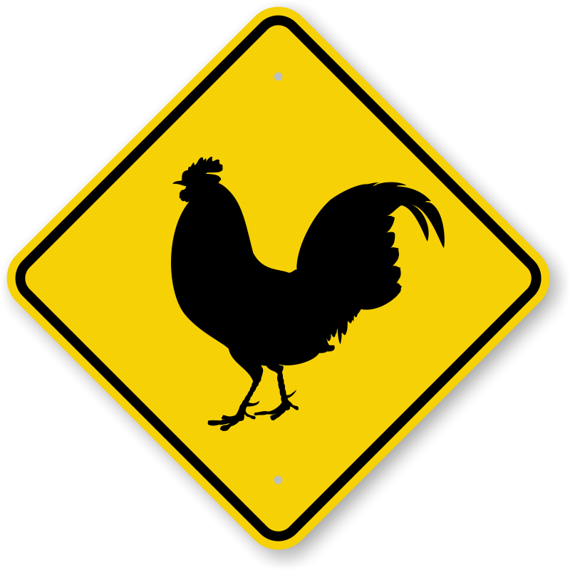Rooster Crossing Sign - Motorcycle Sign (800x800), Png Download