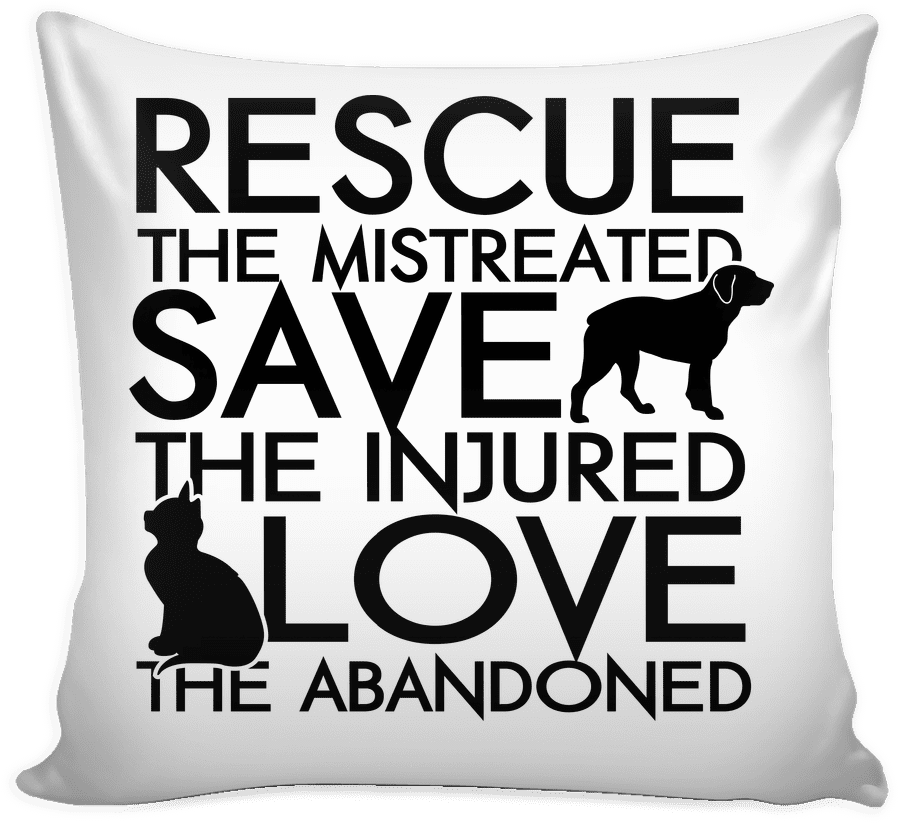 Load Image Into Gallery Viewer, Rescue Save Love Pillow - Rescue The Mistreated Save The Injured Love (1024x1024), Png Download