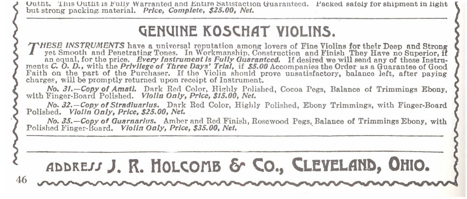 1912 Ludwig Koschat Violin And Otto Adler Violin Bow - Violin (1095x1600), Png Download