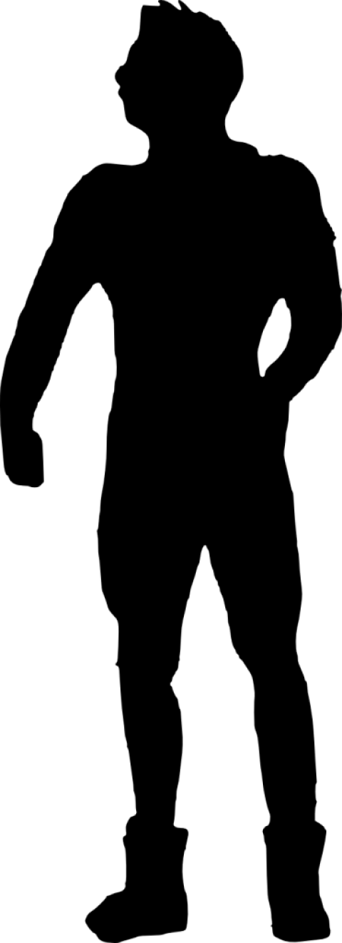 Free Png Muscle Man Bodybuilder Silhouette Png Images - Portable Network Graphics (480x1322), Png Download