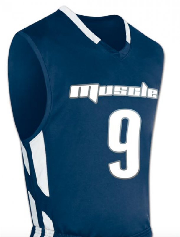 Navy White Womens Champro Dri Gear Basketball Jersey - Basketball Jersey Design Blue And White (800x800), Png Download