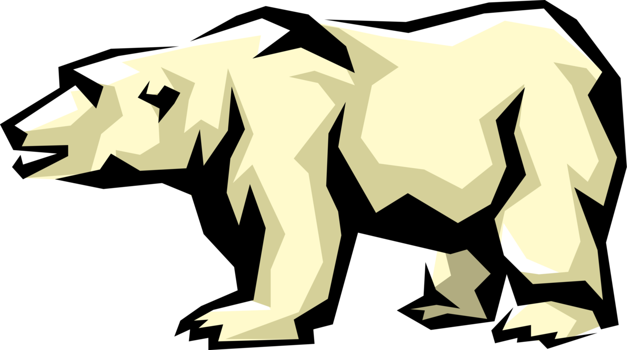 Vector Illustration Of Arctic Polar Bear Threatened - Klondike Bar (1253x700), Png Download