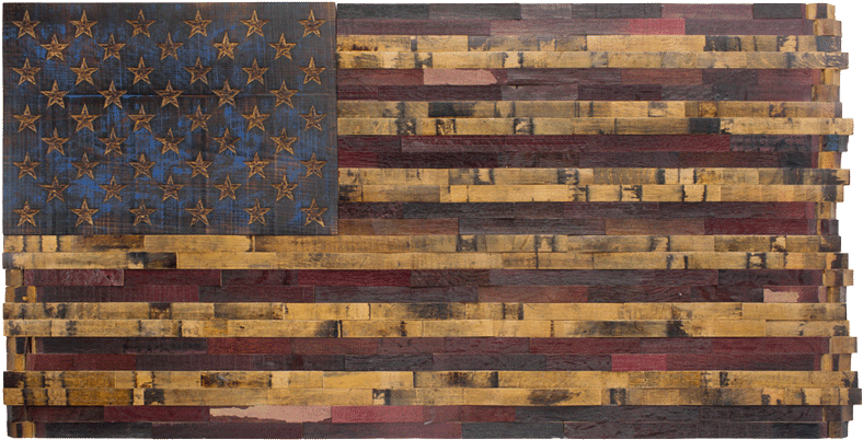 The Old Glory Series - Wine Barrel American Flag (800x534), Png Download