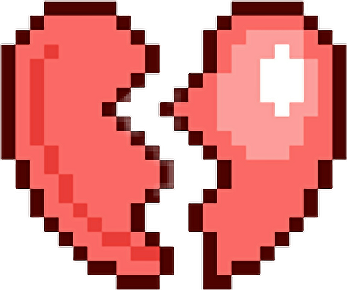 Heart Heartbreak Sad Emoji Clip Black And White Library - Minecraft Pixel Art Earth (706x590), Png Download
