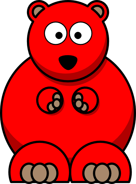 Red Bear Clipart (444x600), Png Download