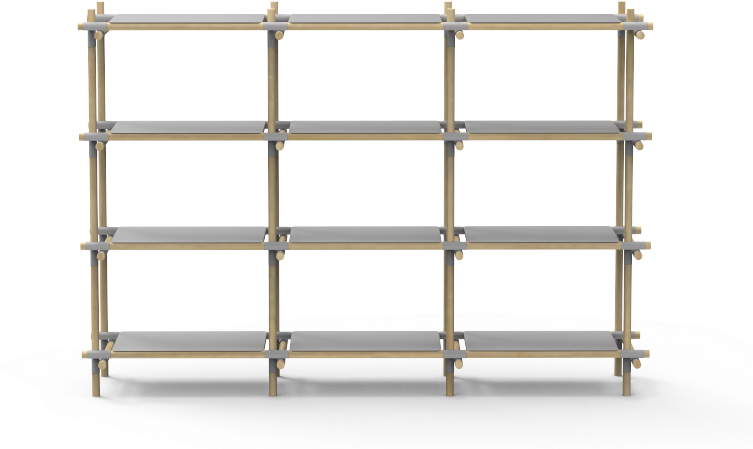 Stick Modular Shelving System By Menu, Grey/light Ash-0 - Metal Modular Shelf Systems (752x502), Png Download
