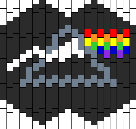 Dark Side Of The Moon Bead Pattern - Bear Kandi Mask Pattern (441x418), Png Download