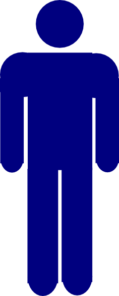 Person Outline Clip Art Transparent Person Outline - Blue Boys Bathroom Sign (228x586), Png Download
