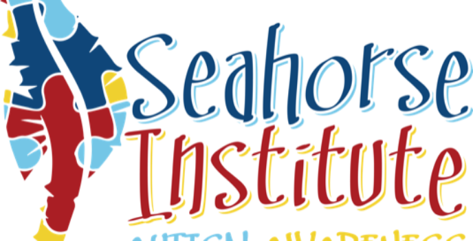 Introducing Sunny The Seahorse - Light It Up Blue (688x350), Png Download