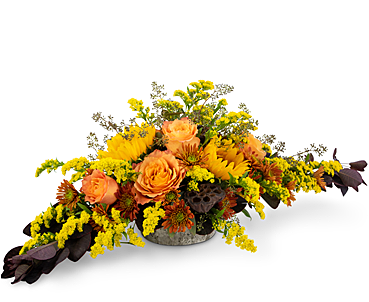 Woodland Harvest Flower Arrangement - Bouquet (368x460), Png Download