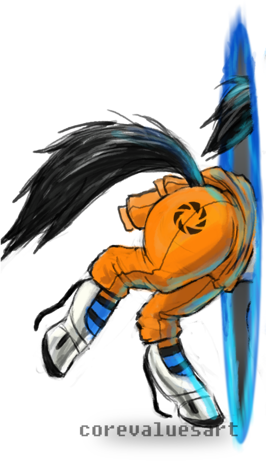 Aperture Science, Artist - Chell (731x1024), Png Download