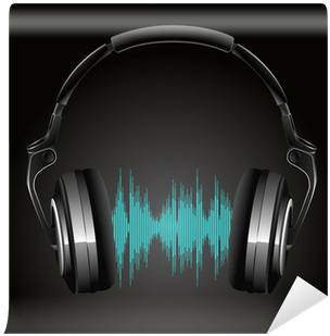 Vector Illustration Wall Mural • Pixers® • We Live - Headphones (400x400), Png Download