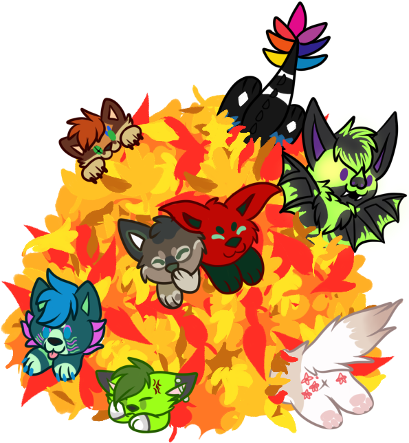 Leaf Pile - Cat (613x660), Png Download