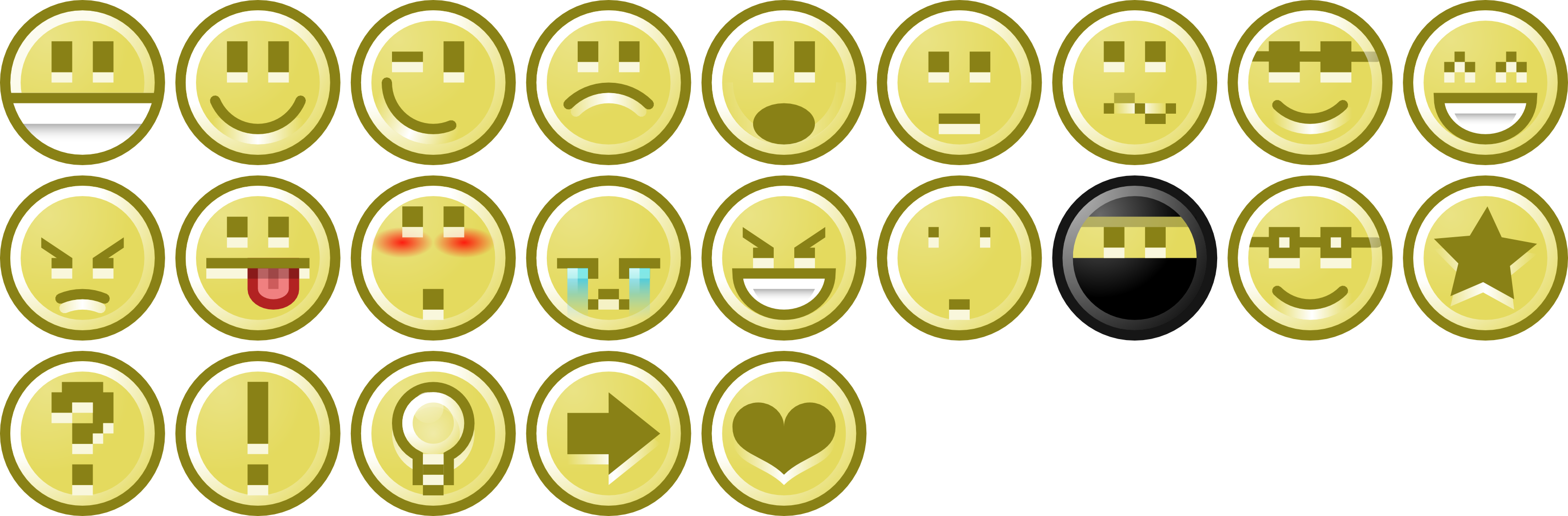 Free Vector Series Of Forum Smileys And Icons - Smiley Face (3200x1053), Png Download