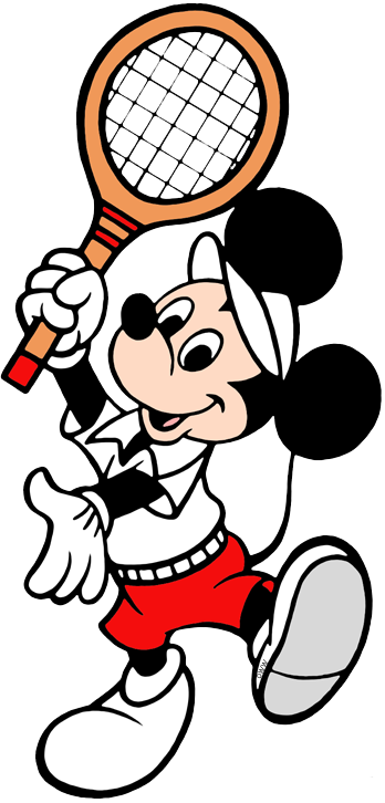 Mickey Mouse Clip Art Disney Clip Art Galore - Mickey Mouse Tennis Coloring Page (348x726), Png Download