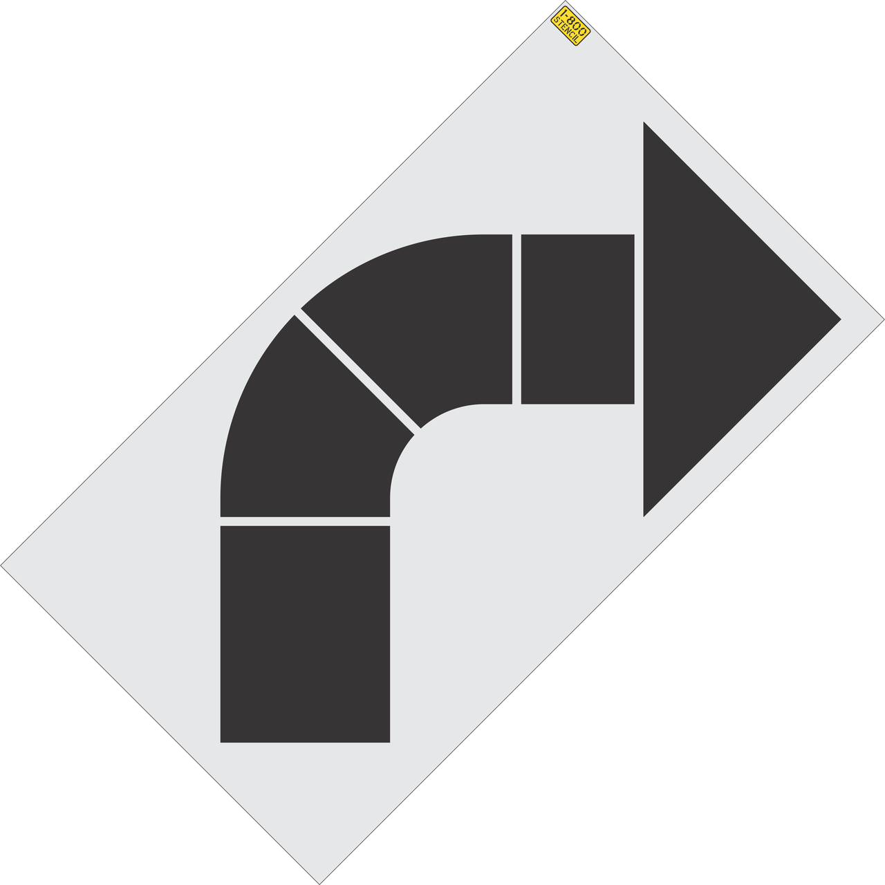 66" Walgreens Turn Arrow Stencil - Stencil (750x750), Png Download