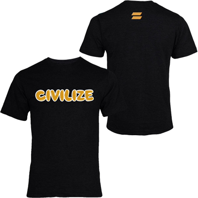 T-shirt Gold Writing/white Outline - T Shirt Logo On Back (400x400), Png Download